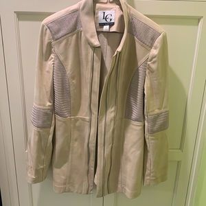 Lena Gabrielle jacket with faux zipper in silver tone